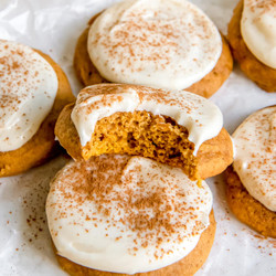 Pumpkin Cookies With Cream Cheese Frosting