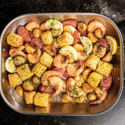 Oven-roasted Southern "shrimp Boil"