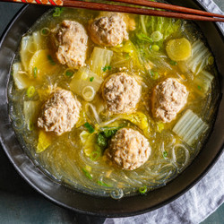 Pork Meatballs And Napa Cabbage Soup