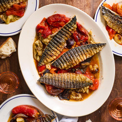 Chilli-spiked Escalivada With Fried Mackerel Fillets - José Pizarro