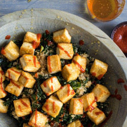 Kale And Quinoa Salad With Tofu And Miso