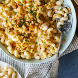 Taleggio Mac And Cheese Topped With Buttery Crackers