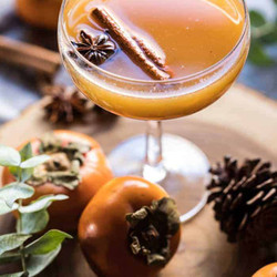 Spiced Persimmon Bourbon Old Fashioned