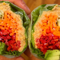 Giant Veggie And Chickpea Rice Paper Rolls