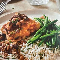 Crispy Chicken Thighs with Mushrooms