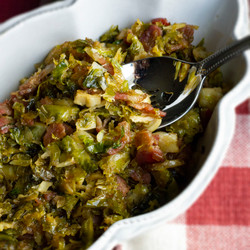 Shaved Brussels Sprouts With Bacon And Brown Sugar