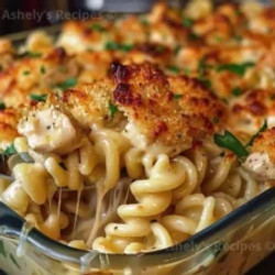 Garlic Parmesan Chicken Pasta Bake