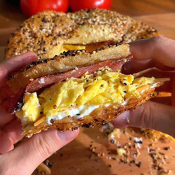 Crispy Rice Paper Bacon, Egg &amp; Cheese Sandwich