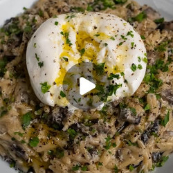 Creamy Mushroom Orzo With Burrata