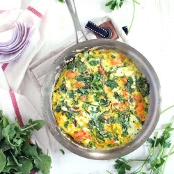 Salmon, Rocket and Feta Frittata