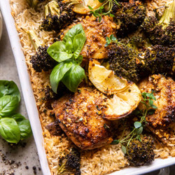 One Pan Lemon Pepper Yogurt Chicken And Rice