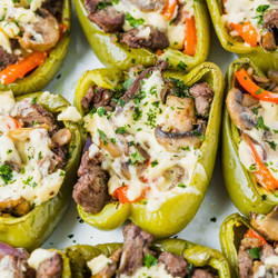 Philly Not So Cheesesteak Stuffed Peppers
