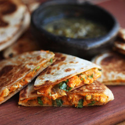 Cheese-free Sweet Potato "quesadillas"
