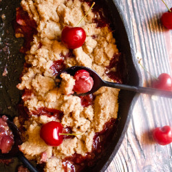 Crispy Cherry Oatmeal Cobbler