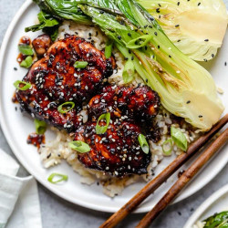 Air Fryer Asian-glazed Boneless Chicken Thighs