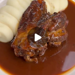 Slow-cooked Lamb Shanks With Red Wine Sauce &amp; Mint Sauce mains meat sauces dressings