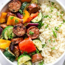 10 Minute Air Fryer Chicken Sausage And Veggies