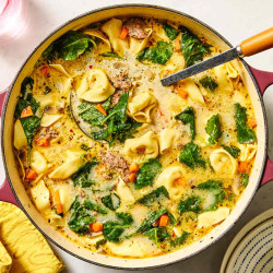 Creamy Tortellini Soup With Sausage And Spinach