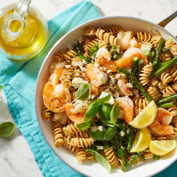One-pot Lemon Asparagus Pasta With Shrimp