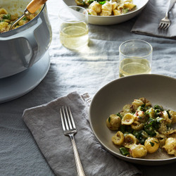 Pasta With Prosciutto, Snap Peas, Mint And Cream