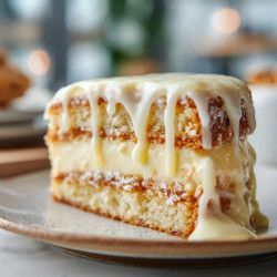 White German Chocolate Cake With Cheesecake Center