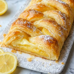 Golden Lemon Cream Cheese Puff Pastry Braid