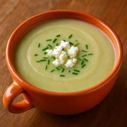 Dairy-Free Potato Leek Soup (with Goat Cheese Option)