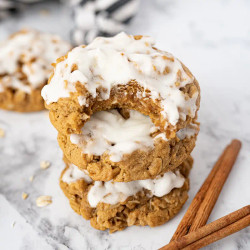 Iced Gingerbread Oatmeal Cookies