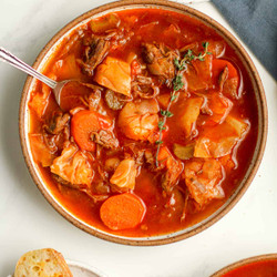 Beef Vegetable Soup With Cabbage