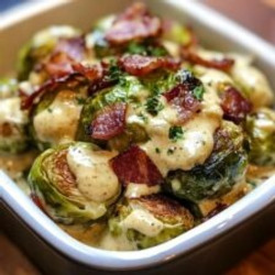 Crispy Brussels Sprouts With Bacon And Creamy Mustard Sauce
