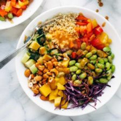 Quinoa Crunch Salad With Peanut Dressing