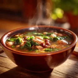 15 Bean Soup With Smoked Turkey Tails &amp; Collard Greens