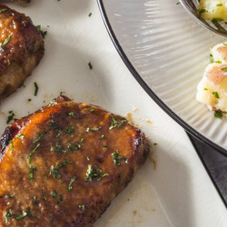 Mustardy Apple Butter-glazed Pork Chops