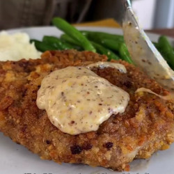 Honey Mustard Pretzel Pork Chops