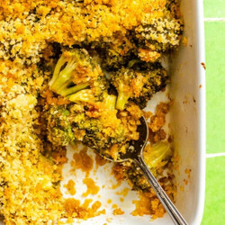 Healthier Broccoli Cheese Casserole (with Greek Yogurt)