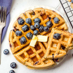 15 Minute Blueberry-zucchini Waffles