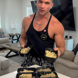 High-protein Steak Alfredo Pasta