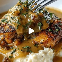 Smothered Chicken Thighs With Creamy Gravy