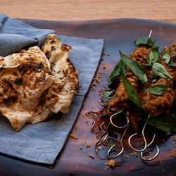 Lemongrass Chicken With Satay Sauce And Roti Bread