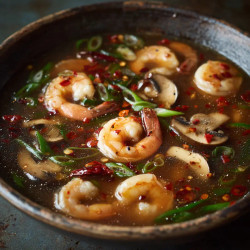 Spicy Shrimp &amp; Ginger Mushroom Soup