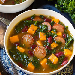Turkey Sausage, Kale And Sweet Potato Soup