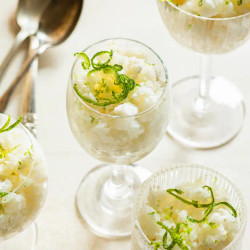 Toasted Coconut, Lychee, And Lime Granita