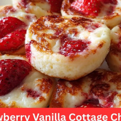 Strawberry Vanilla Cottage Cheese Pancake Bites
