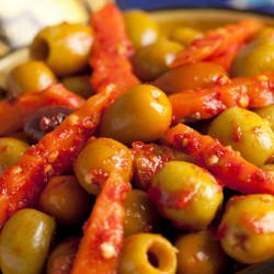Moroccan Olives with Harissa Recipe