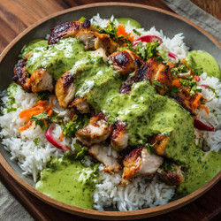 Peruvian Chicken And Rice With Green Sauce (arroz Con Pollo Peruano)