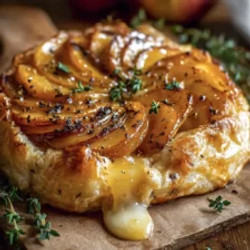 Golden Baked Brie With Caramelized Apples And Thyme