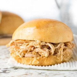 Slow Cooker Shredded Turkey Sandwiches