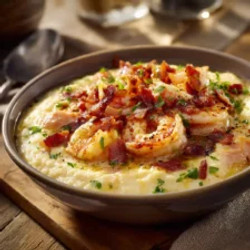 Salmon, Shrimp &amp; Bacon Grits