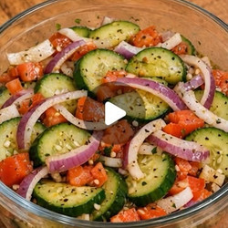 Classic Marinated Cucumber, Tomato, And Onion Salad