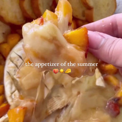 Peach Cobbler Baked Brie